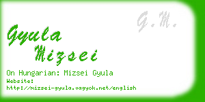 gyula mizsei business card